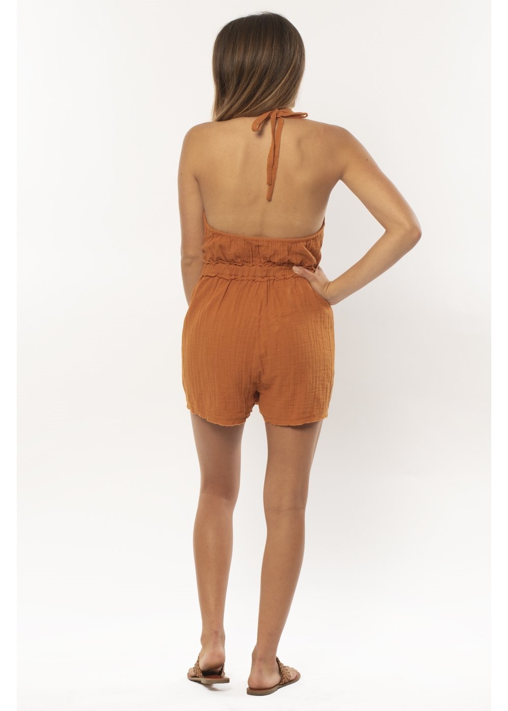 Se Ya Later Romper (Burnt Orange)