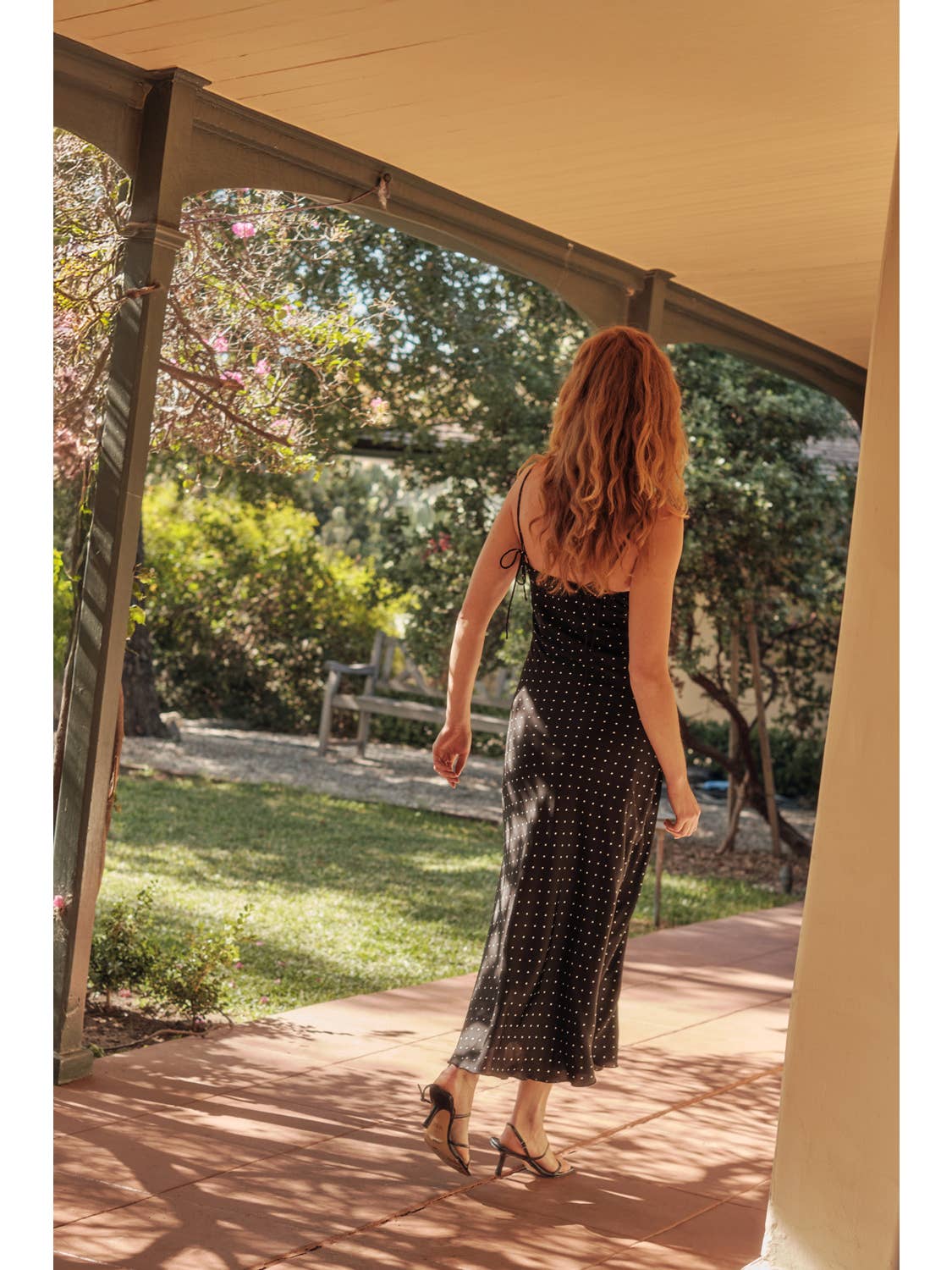 Polka Dot-Print Bias-Cut Midi Slip Dress