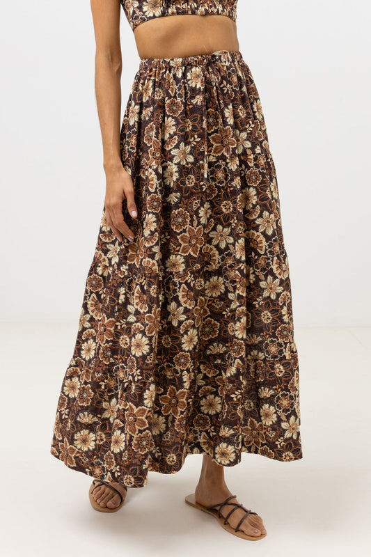 Cantabria Floral Tiered Maxi Skirt