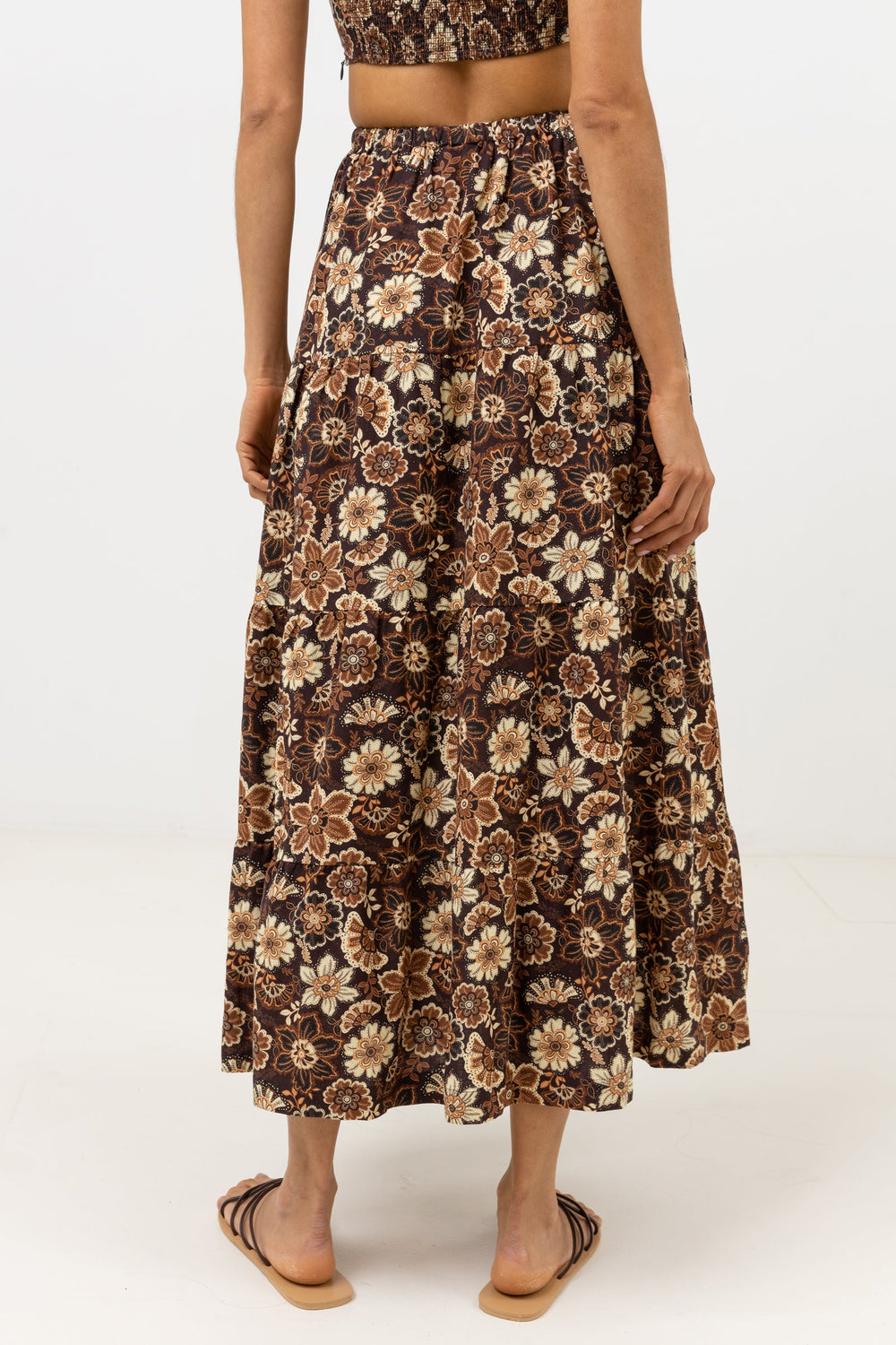 Cantabria Floral Tiered Maxi Skirt