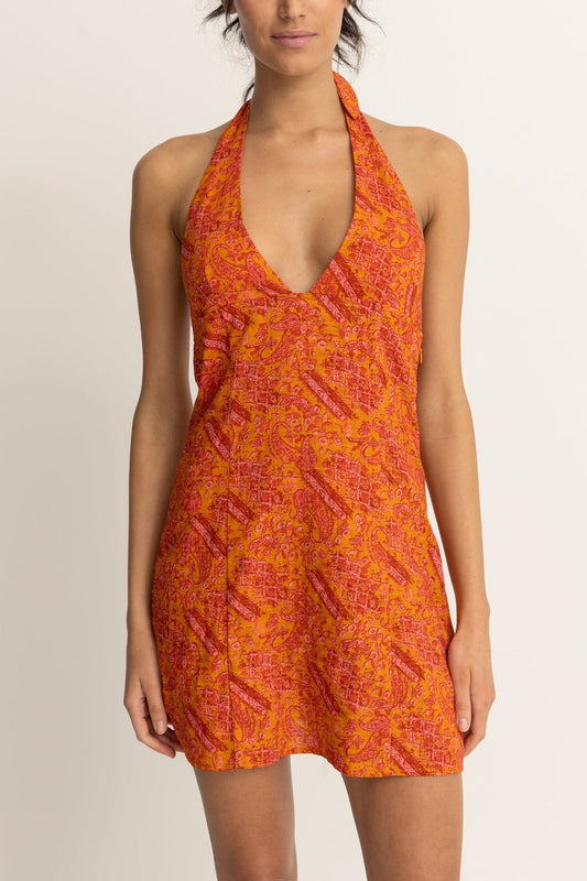 Adia Paisley Halter Dress