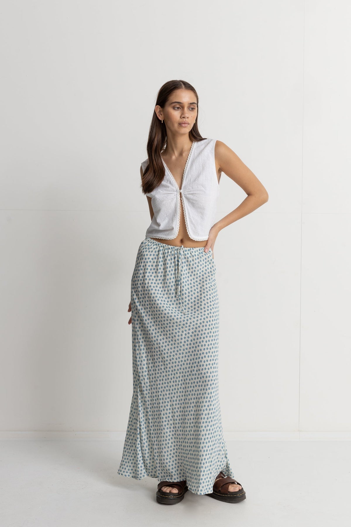 Harlow Floral Bias Cut Maxi Skirt