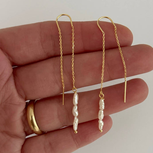 Little Pearl Threader Earrings