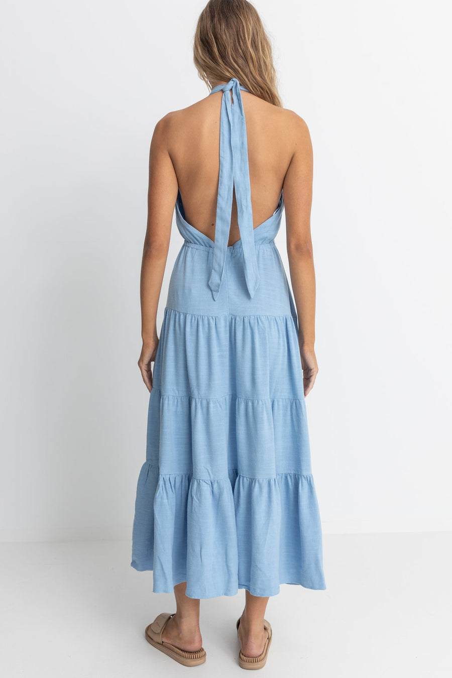 Seacoast Halter Tiered Maxi Dress