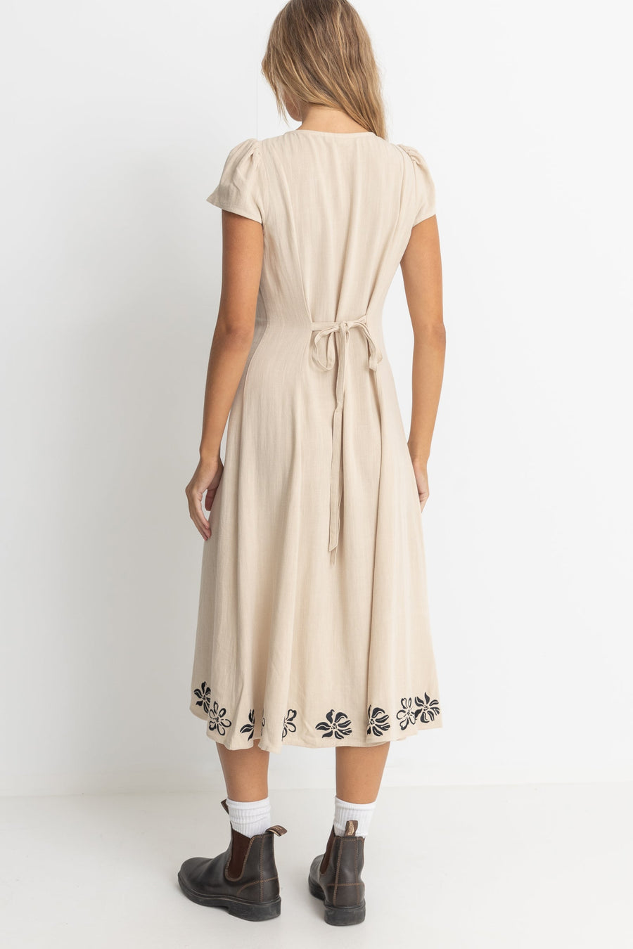 Sundance Floral Cap Sleeve Midi Dress