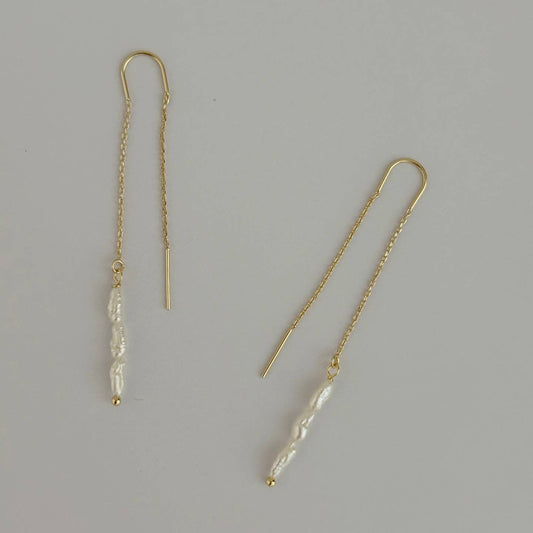 Little Pearl Threader Earrings