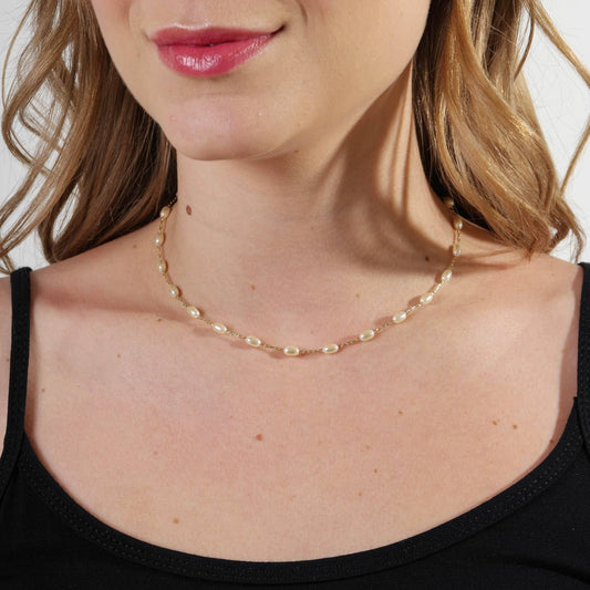 Oval Pearl Necklace