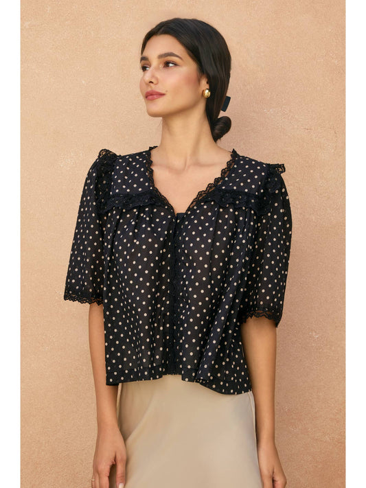 Polka Dot Lace Blouse
