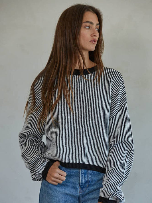 Ribbed Striped Sweater