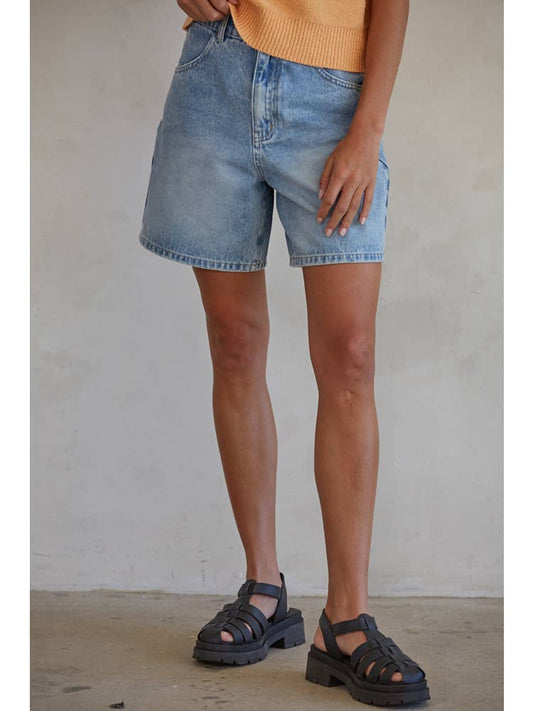 Denim Straight Leg Shorts