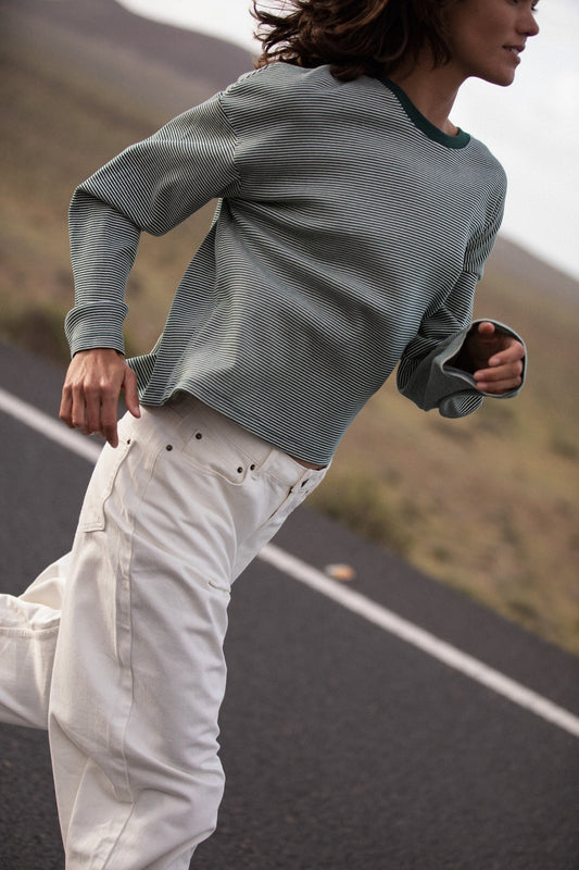 Lexi Stripe Long Sleeve Top Pine