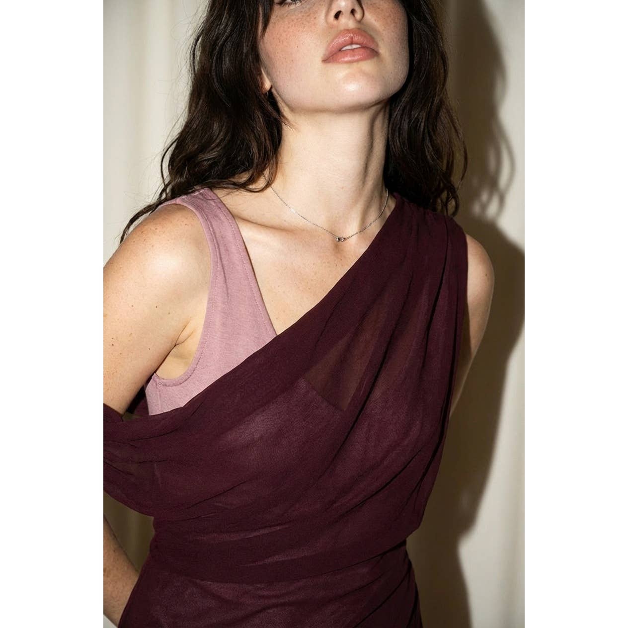 Sheer Overlay Dress Jumpsuit Set