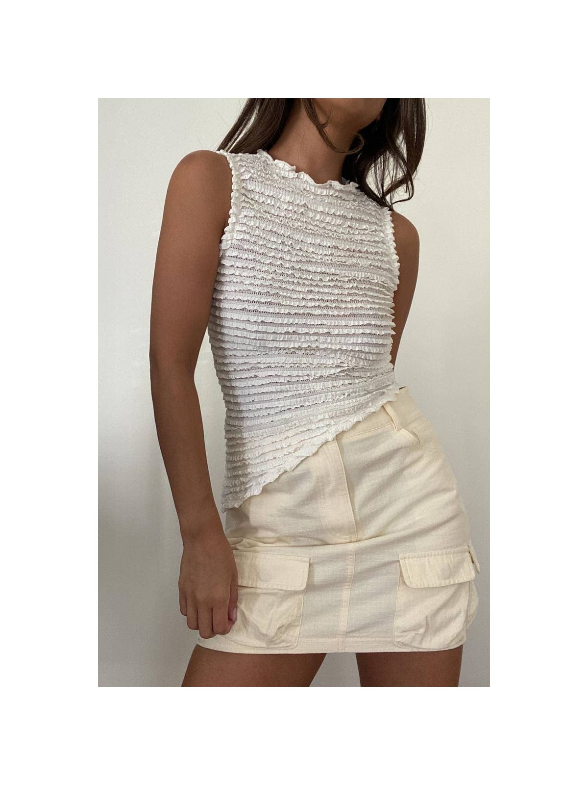 Mid-Rise Cargo Mini Skirt