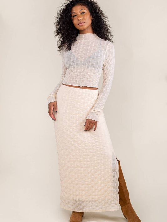 Abra Jacquard Mesh Skirt