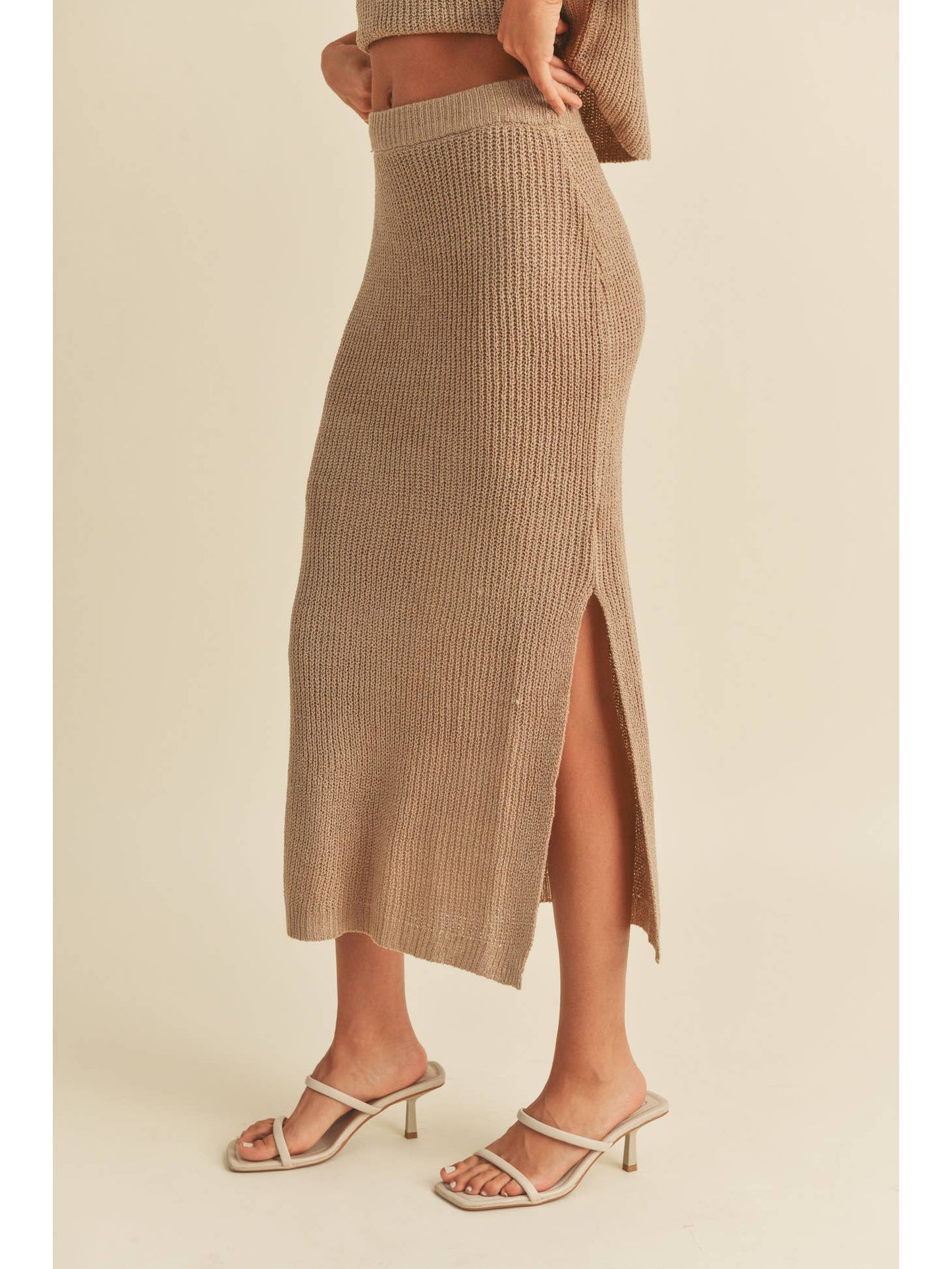 Knitted Midi Length Skirt