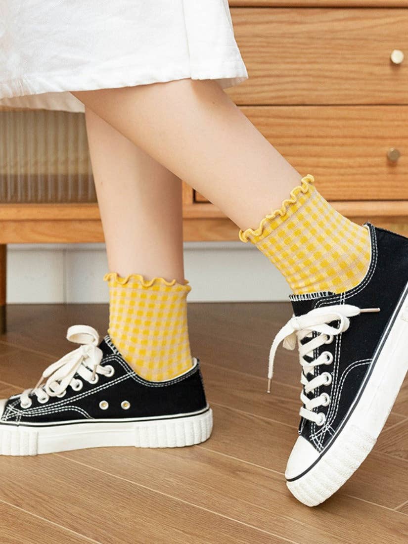 Check Lace Socks