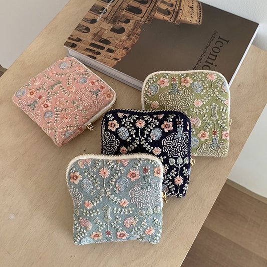 Floral Embroidery Jewelry Case