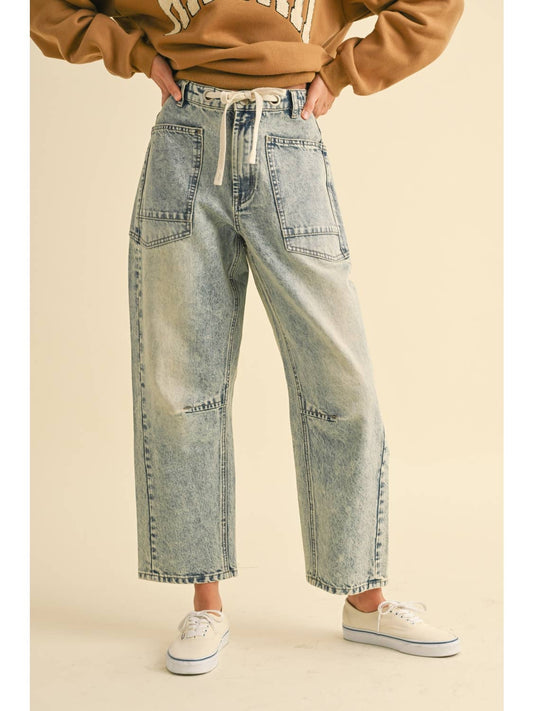 Tie Front Barrel Pant