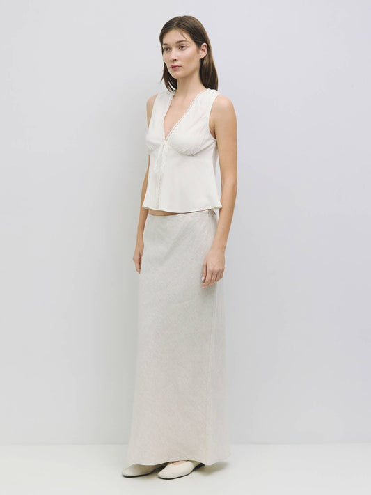 The Arielle Top | Lace Trimmed Sleeveless Blouse