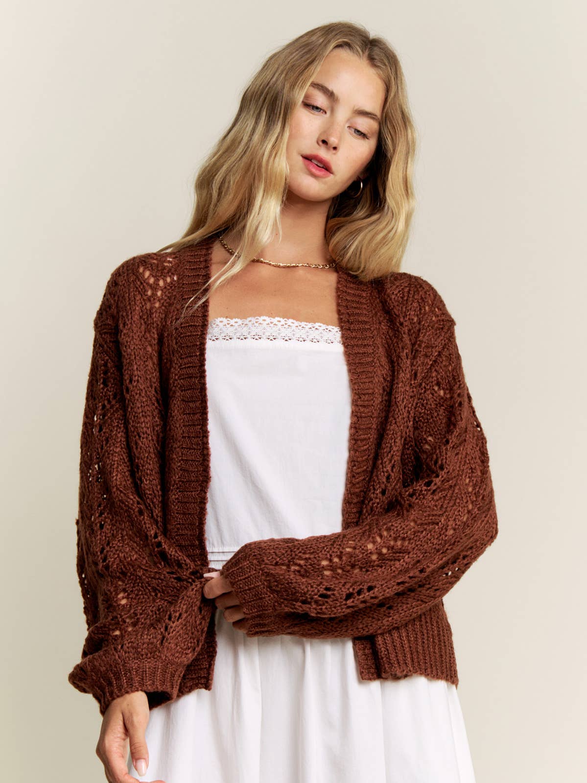 Open Front Crochet Cardigan