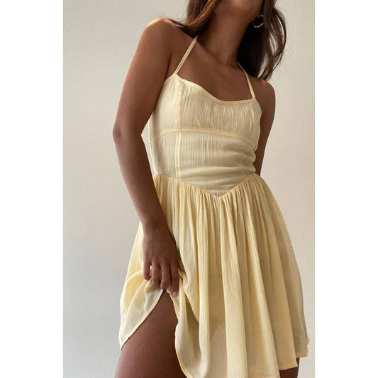 Shirring Detail Mini Dress
