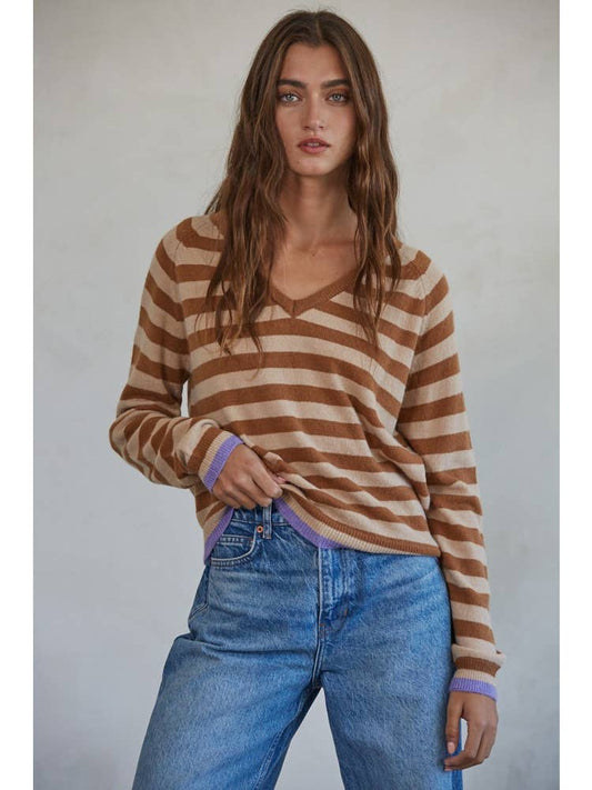 Knit Sweater Striped Pullover Top