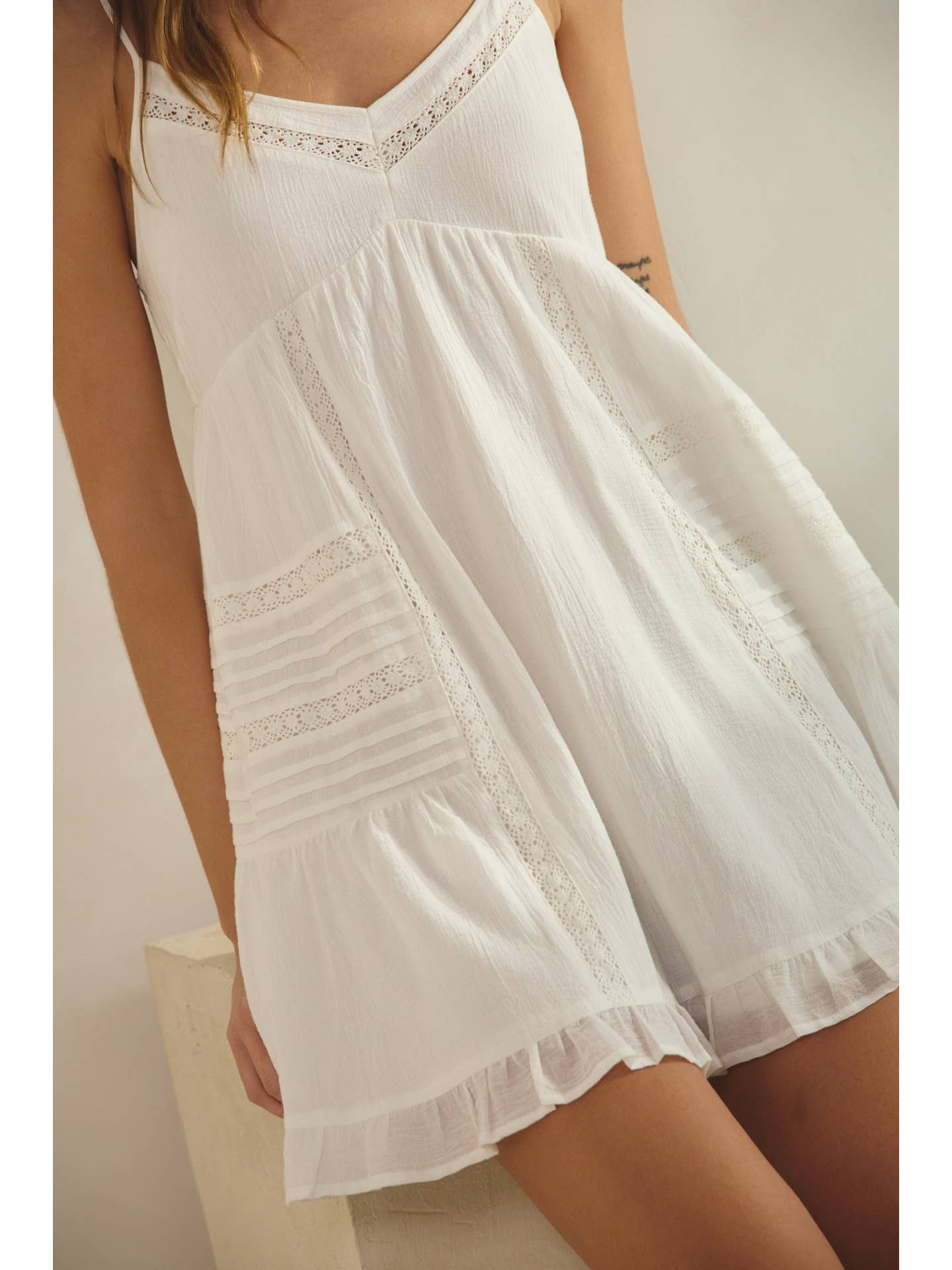 Dejavu Lacey Crinkle Texture Mini Dress