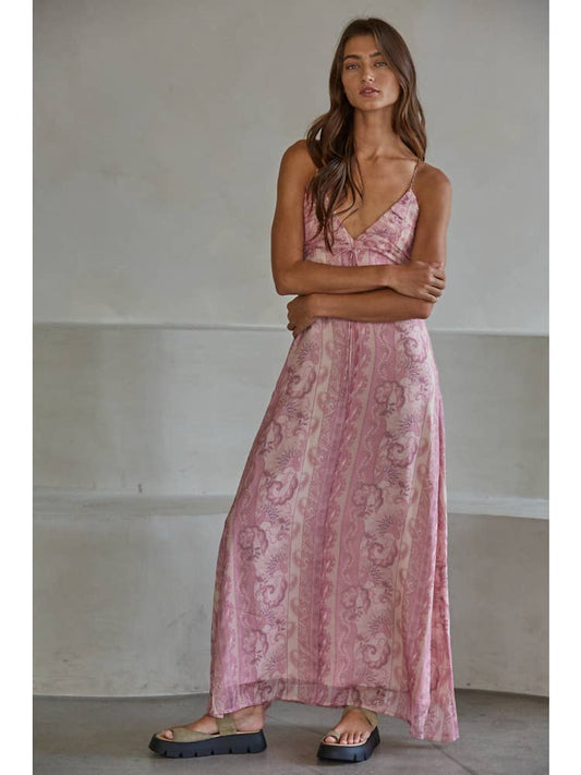 Paisley Print Sleeveless Maxi Dress