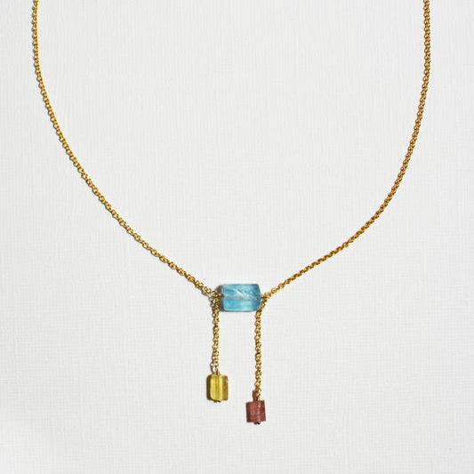 Raw Stone Droplet Necklace