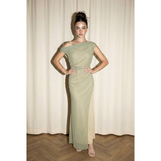 Sheer Chiffon Overlay Dress Set