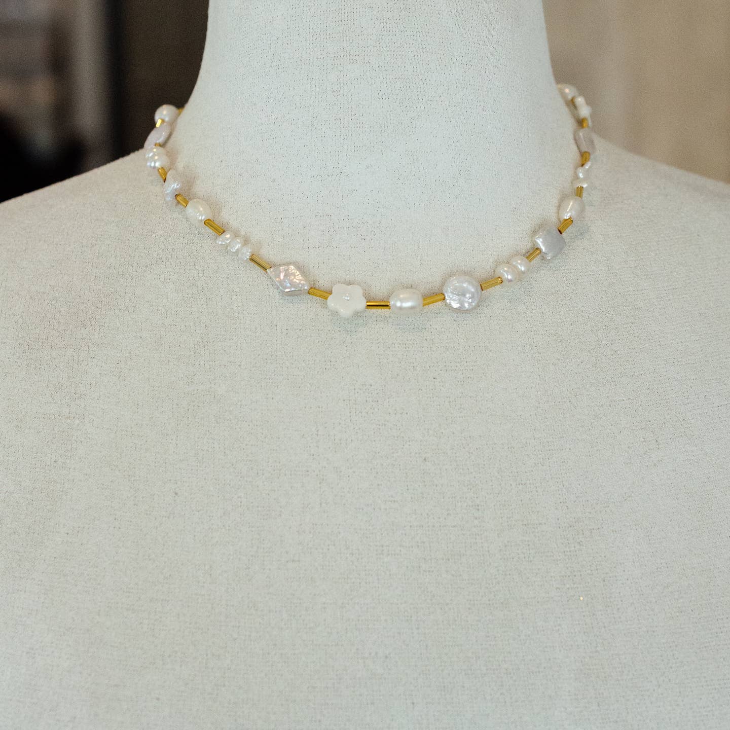 Margot Beaded Pearl Necklace