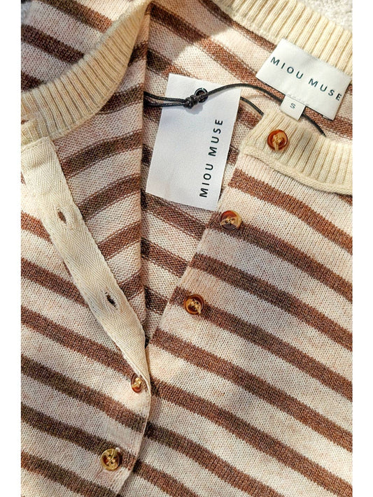 Striped Pattern Button Front Cardigan