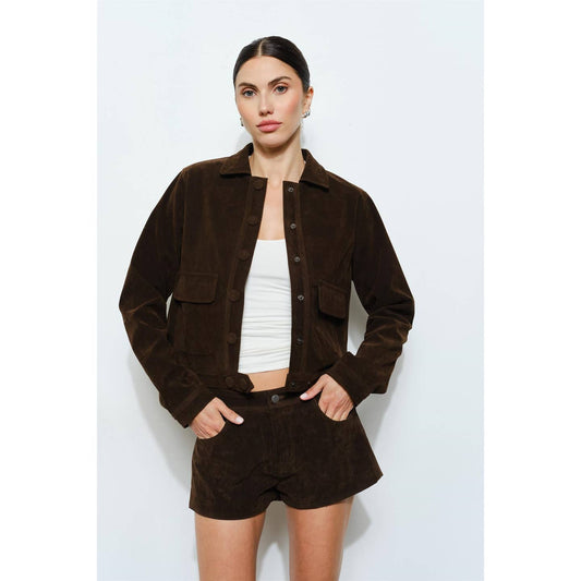 Greta Suede Button Jacket