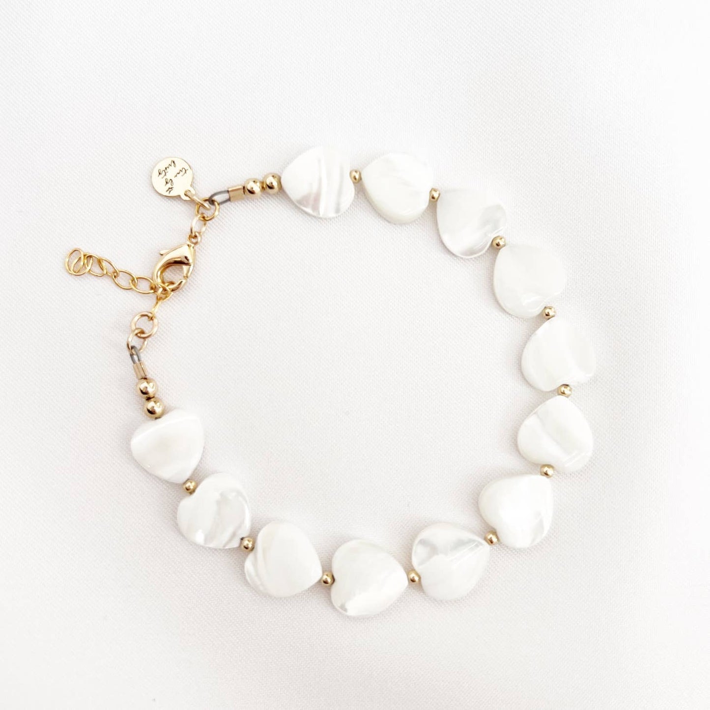 Heart of Gold Mother of Pearl Bracelet