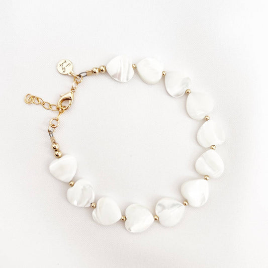 Heart of Gold Mother of Pearl Bracelet