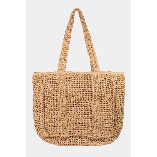Straw Braided Pattern Tote Bag