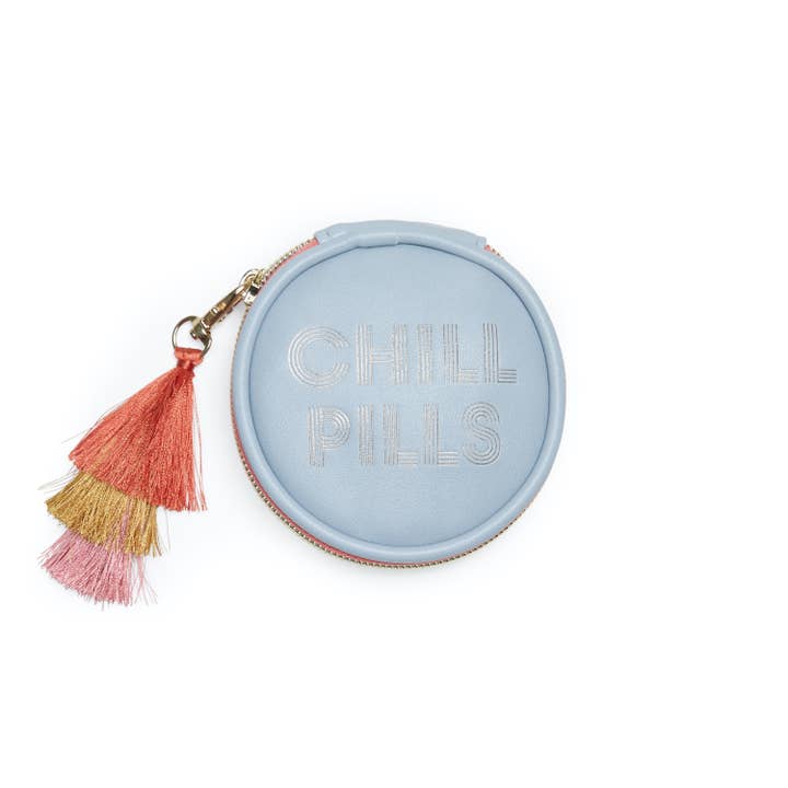 Vegan Leather Pill Box with Tassel