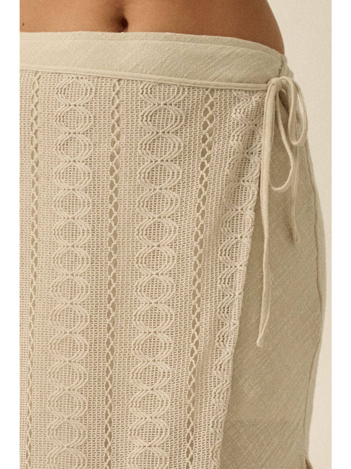 Cotton Gauze Lace Wrapped Maxi Skirt