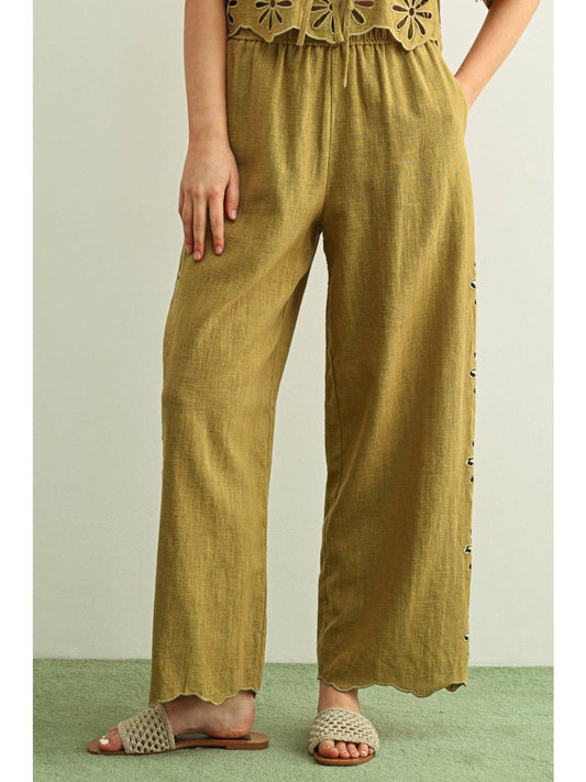 Embroidered On the Side Pants