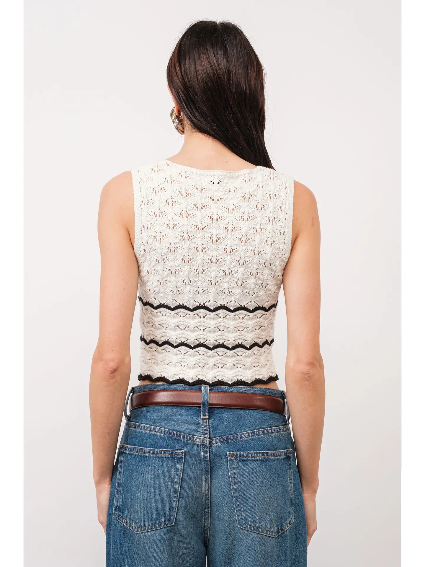 Sol Pointelle-Knit Vest Top