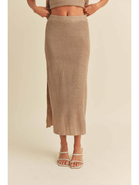 Knitted Midi Length Skirt