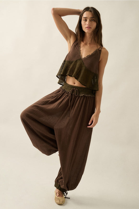 Cotton Gauze Balloon Pants