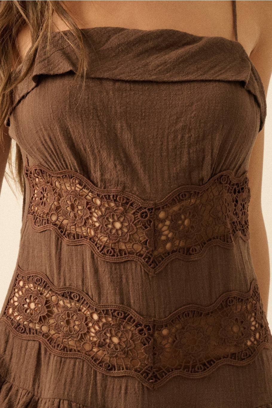 Cotton Gauze Drop-Waist Mini