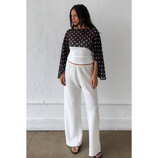Polka Dot Print Cape Top