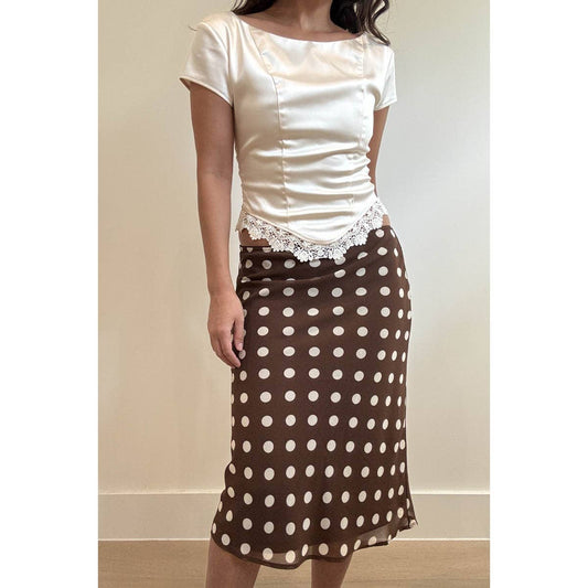 Polka Dot Midi Flare Skirt
