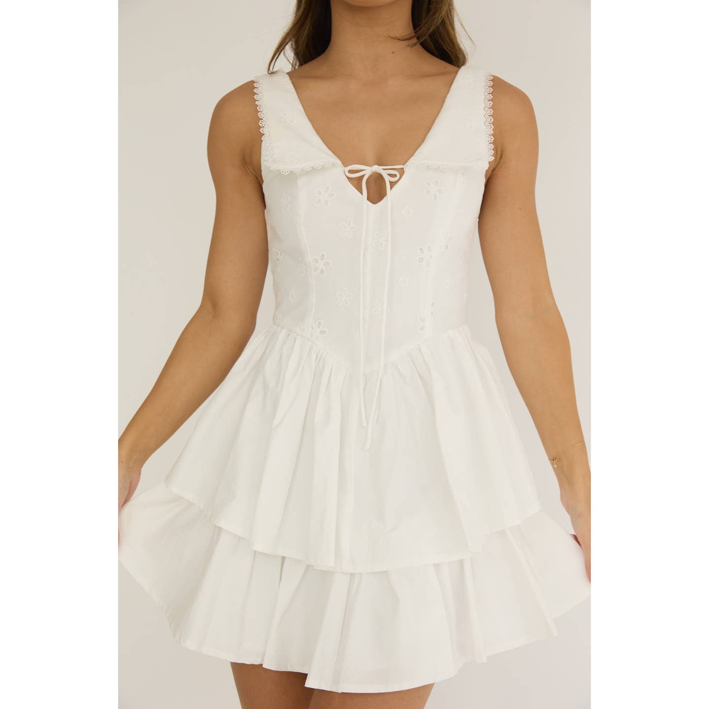 Sleeveless Tiered Mini Dress