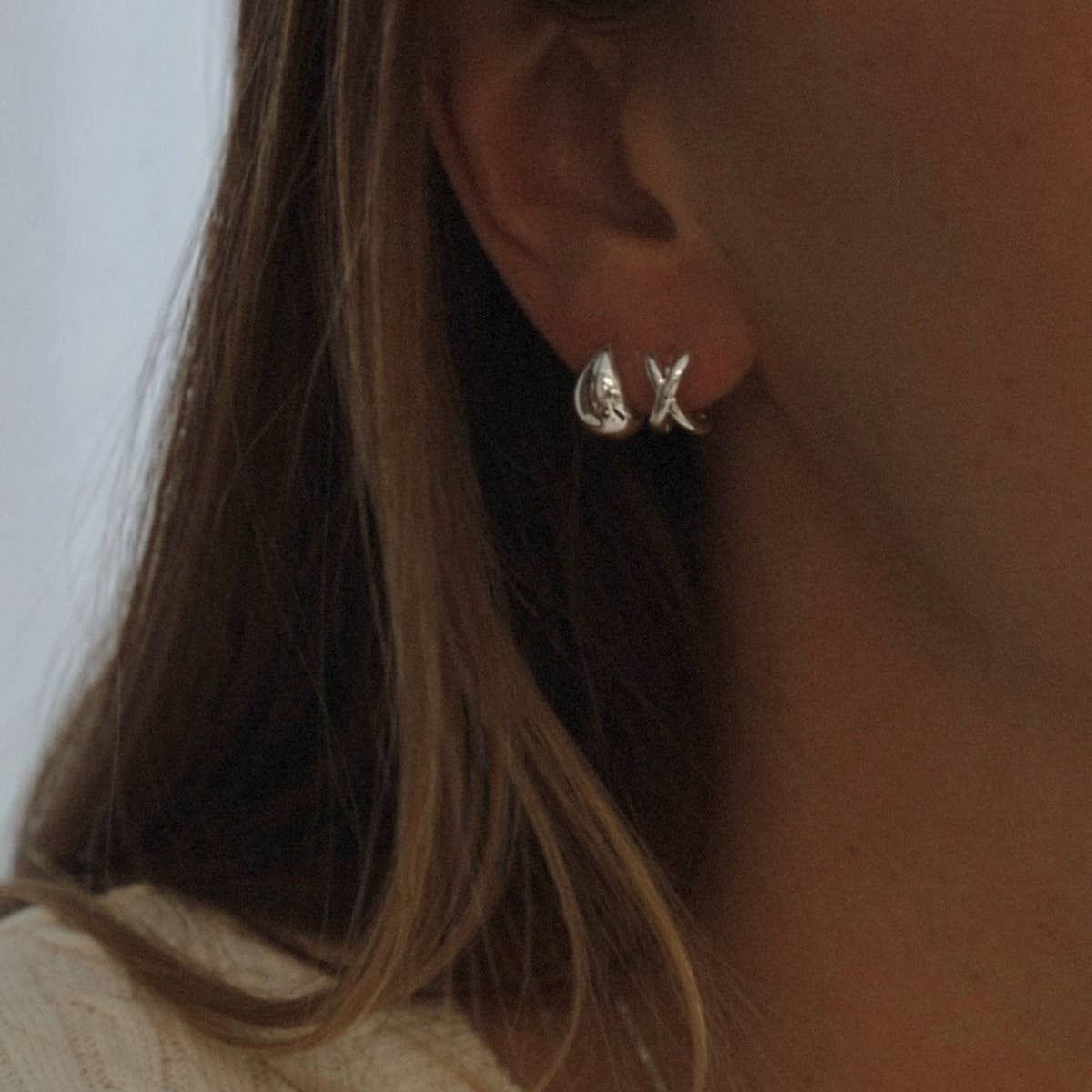 Dome Earrings- Silver