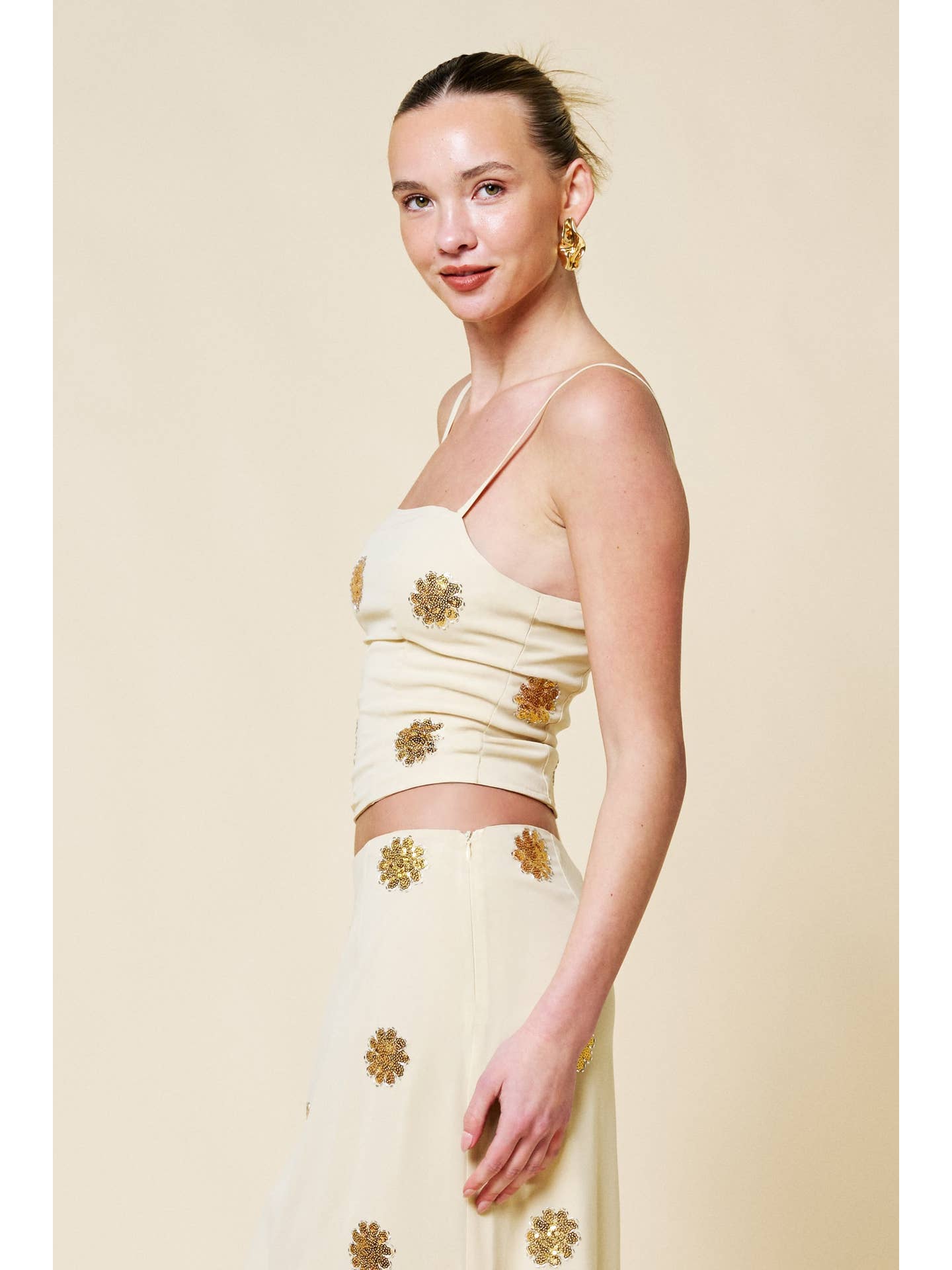 Sequin Flower Cami Top