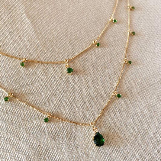 Emerald  Layered Necklace