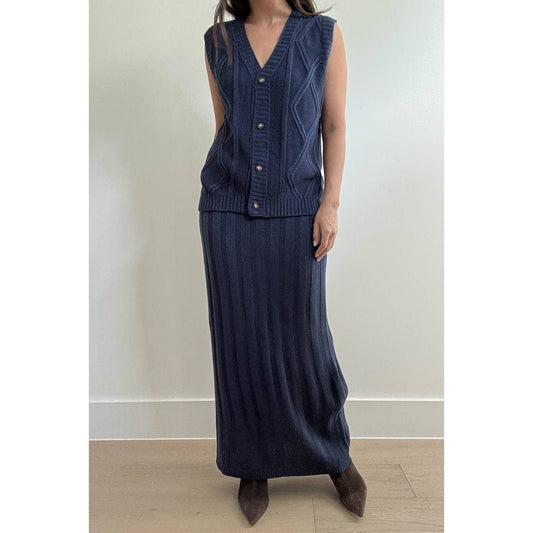 Navy Knit Vest Top